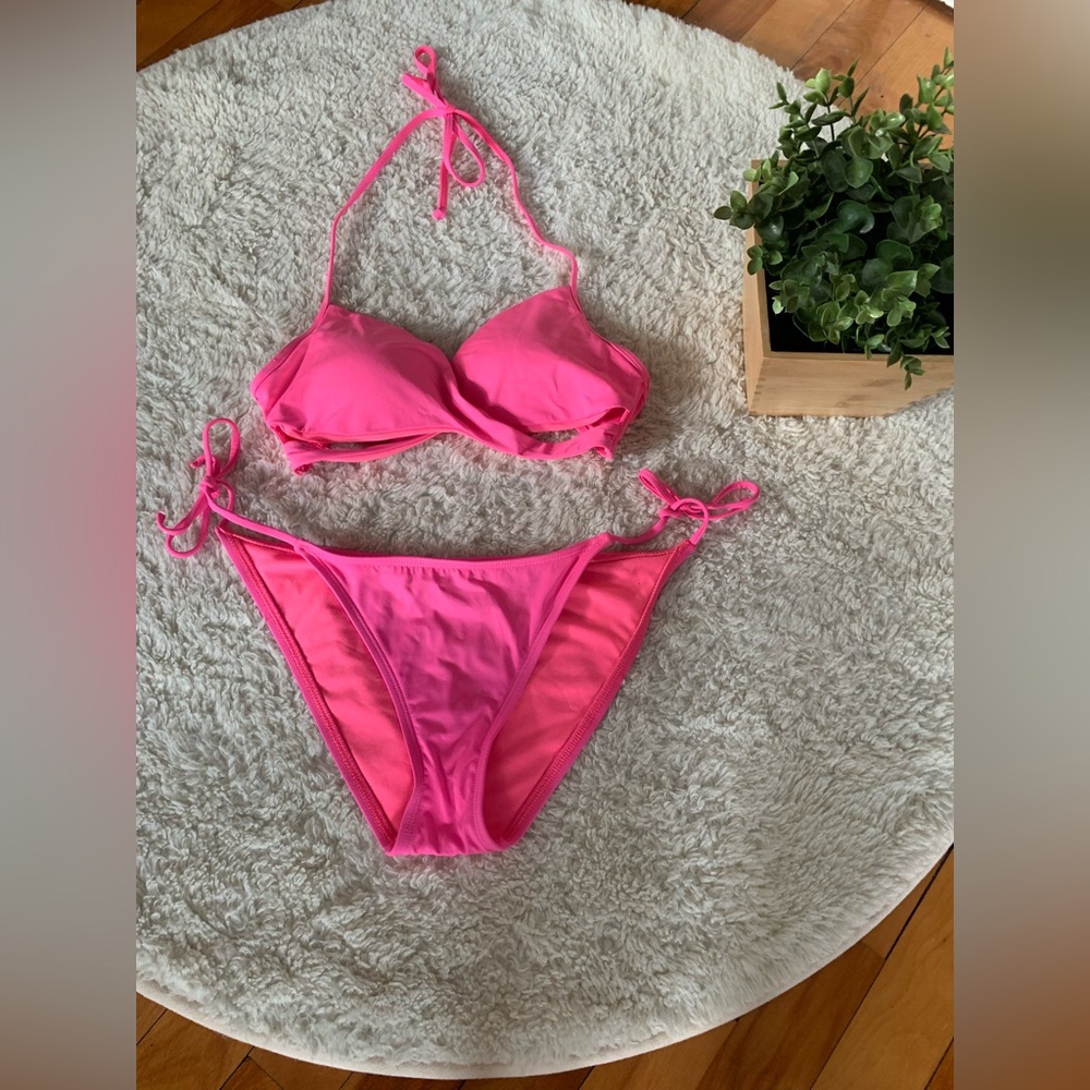 Hollister Swim Bright Pink Bikini Set